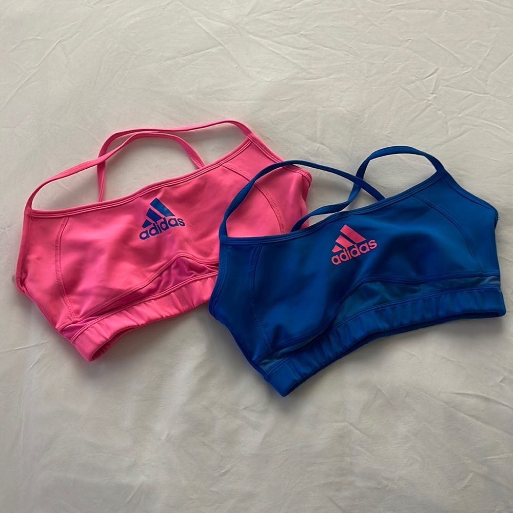 Two Adidas Sports Bras, Small